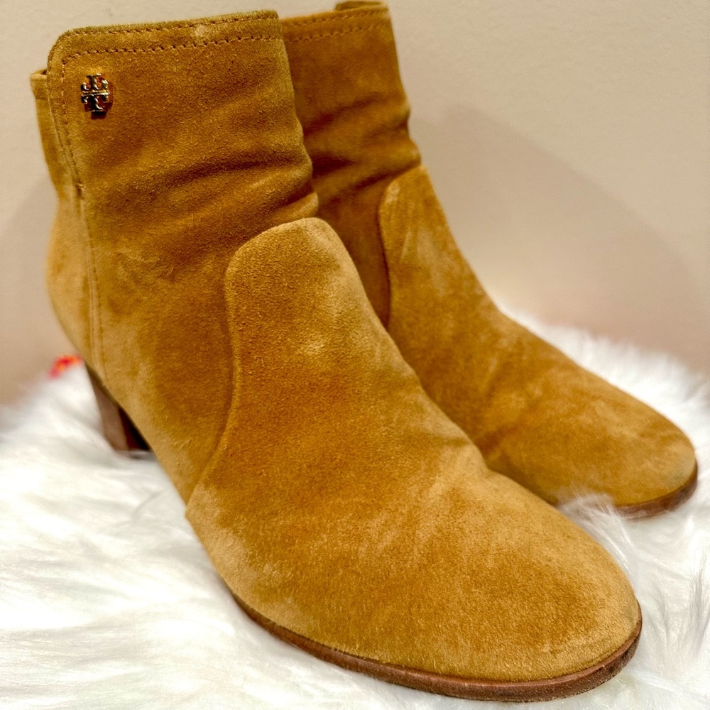 Tory Burch Sabe Caramel Ankle Booties